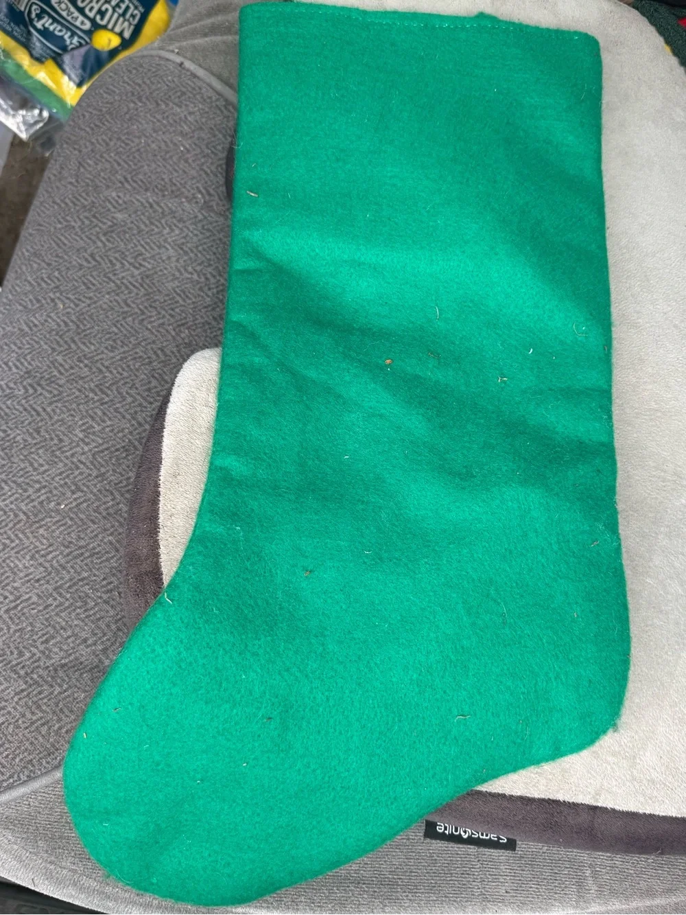 Vintage Santa's Best Felt Applique Angel Christmas Stocking like new Xmas gift